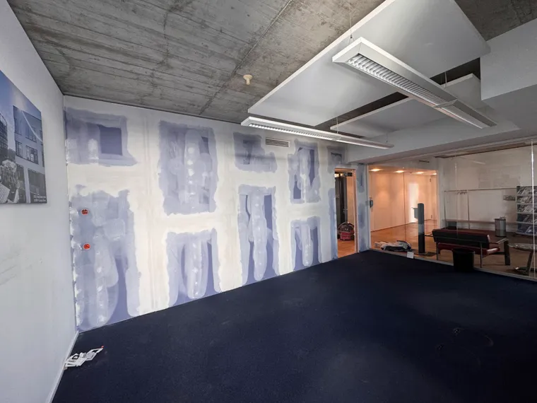 Gewerbeausbau in Berlin-Hohenschönhausen mit Trockenbauwänden aus Knauf Diamantplatten